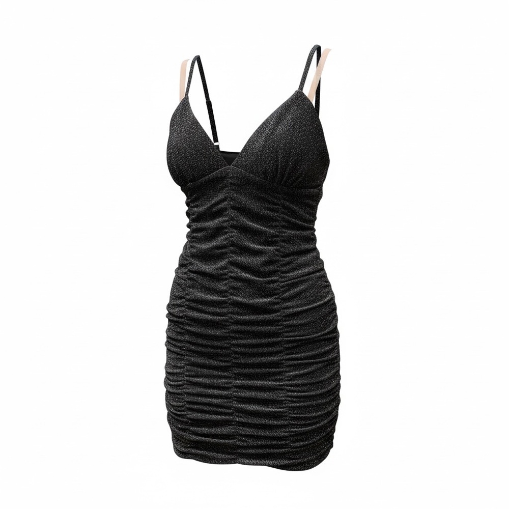 Black Shimmer Backless Dress